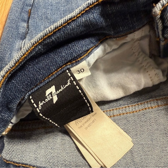 7 For All Mankind Classic Blue Jeans The Straight Leg Jeans Men’s Size 30 - Picture 6 of 8